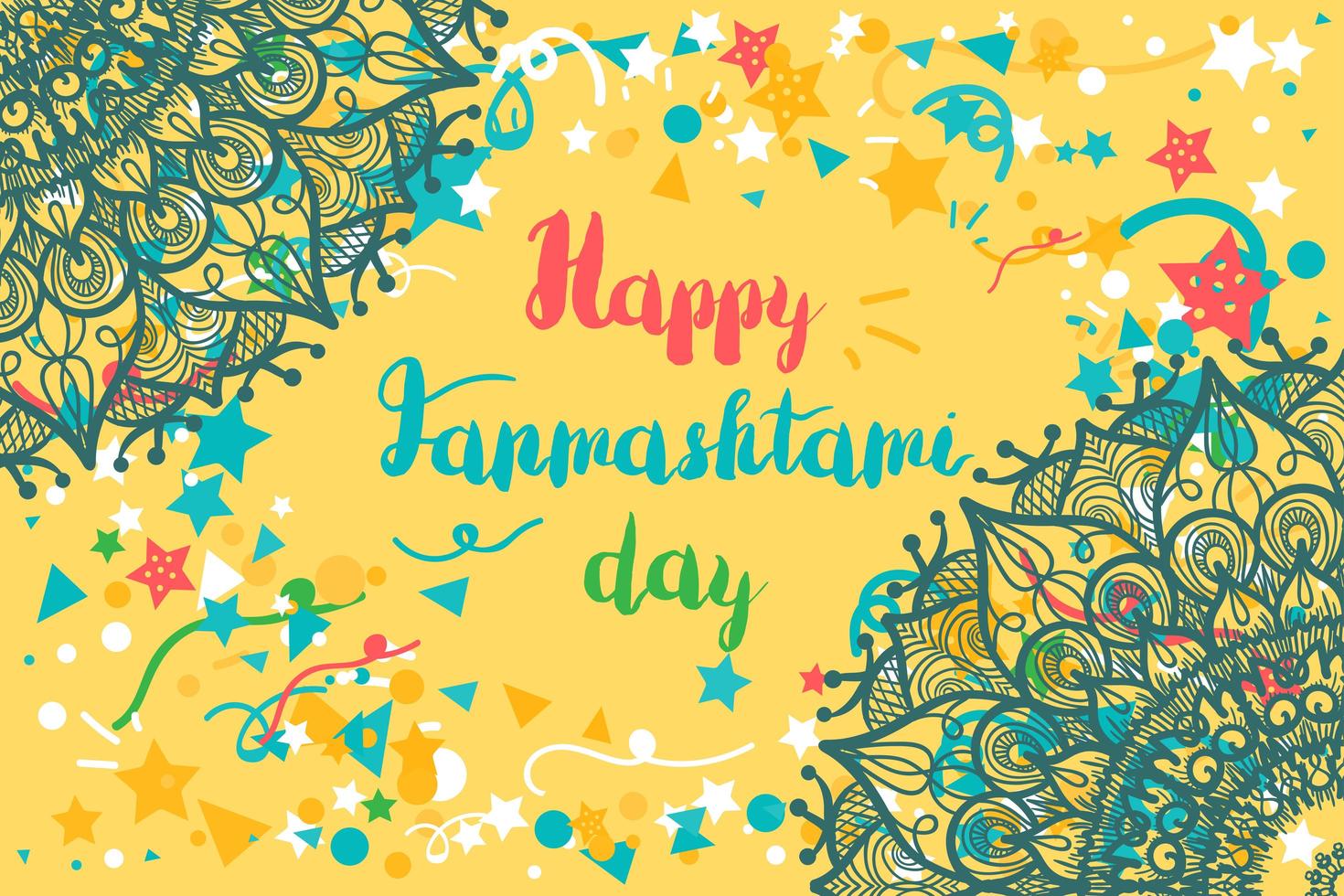 Happy Janmashtami Day Banner vektor