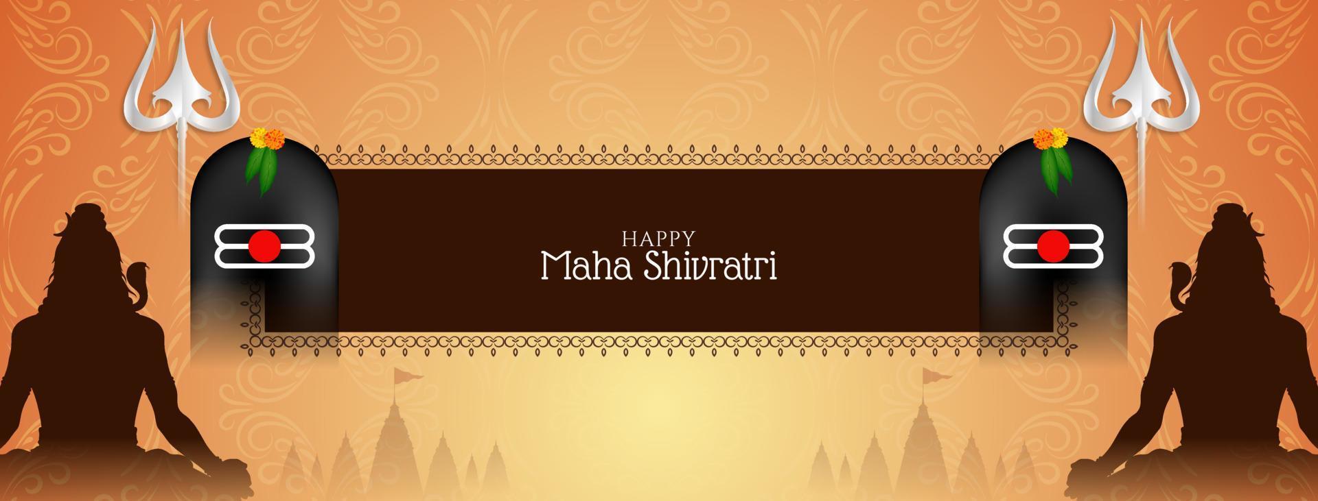 glücklich maha Shivratri kulturell Herr Shiva Anbetung Festival Banner vektor