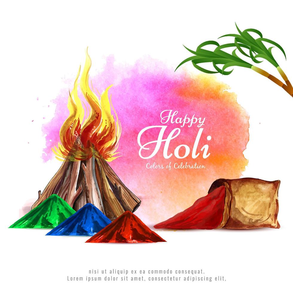 glücklich holi indisch Hindu Festival Gruß Hintergrund vektor