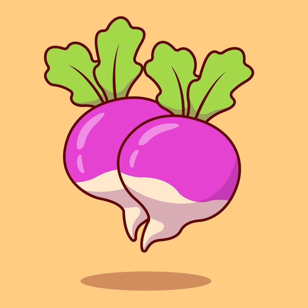färsk rädisa vegetabiliska vektor tecknad serie illustration ikon