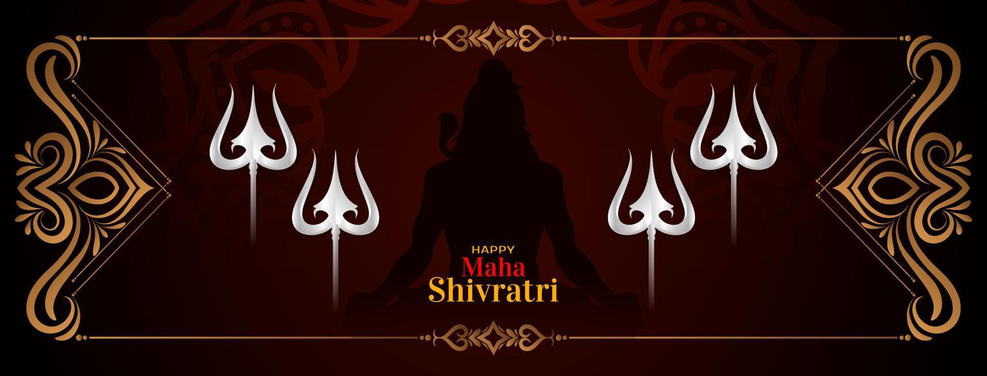 glücklich maha Shivratri kulturell Herr Shiva Anbetung Festival Banner vektor