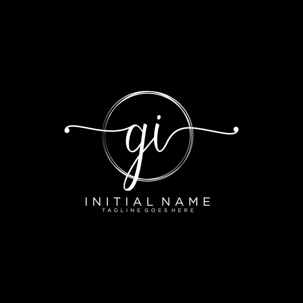 Initiale gi feminin Logo Sammlungen Vorlage. Handschrift Logo von Initiale Unterschrift, Hochzeit, Mode, Schmuck, Boutique, Blumen- und botanisch mit kreativ Vorlage zum irgendein Unternehmen oder Geschäft. vektor