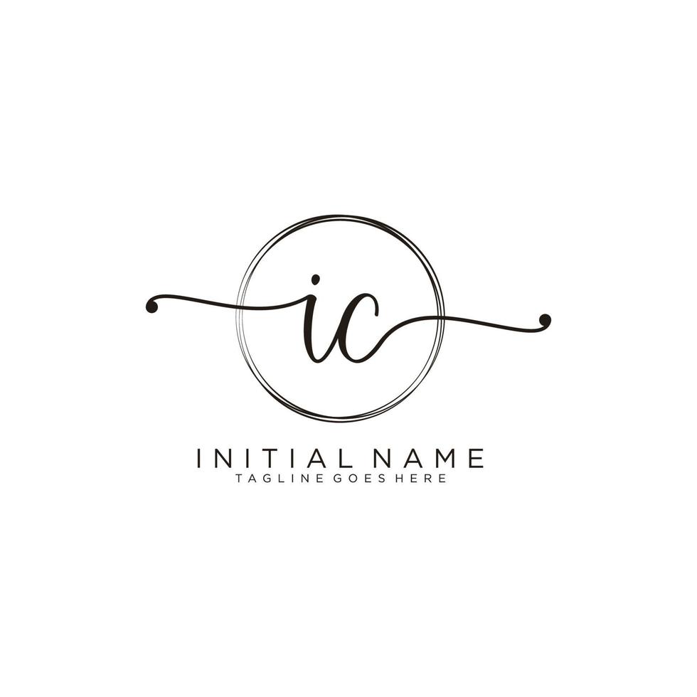 Initiale ic feminin Logo Sammlungen Vorlage. Handschrift Logo von Initiale Unterschrift, Hochzeit, Mode, Schmuck, Boutique, Blumen- und botanisch mit kreativ Vorlage zum irgendein Unternehmen oder Geschäft. vektor