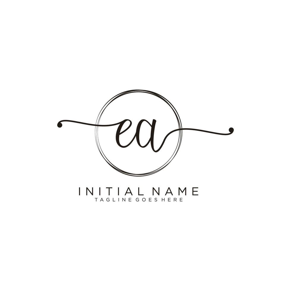 Initiale ea feminin Logo Sammlungen Vorlage. Handschrift Logo von Initiale Unterschrift, Hochzeit, Mode, Schmuck, Boutique, Blumen- und botanisch mit kreativ Vorlage zum irgendein Unternehmen oder Geschäft. vektor