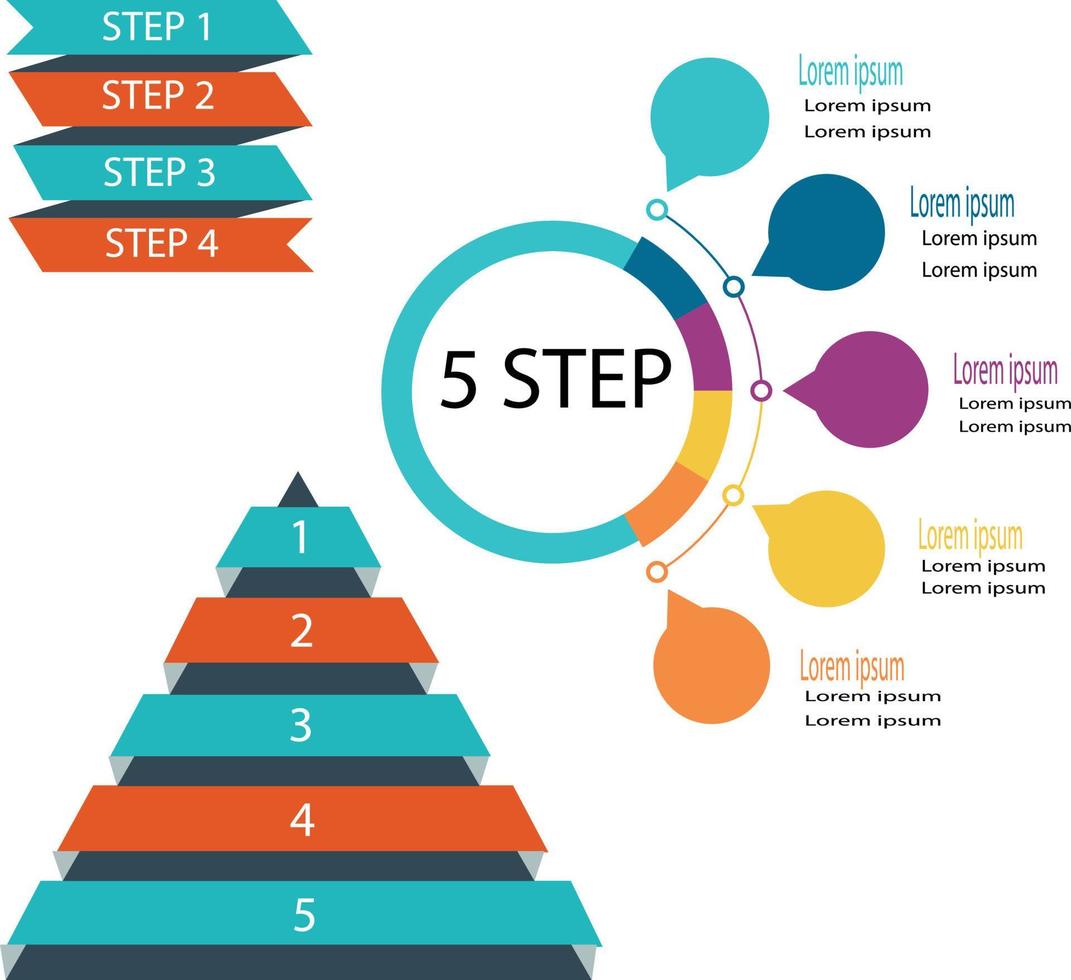 infographic element 3 mönster bunt vektor