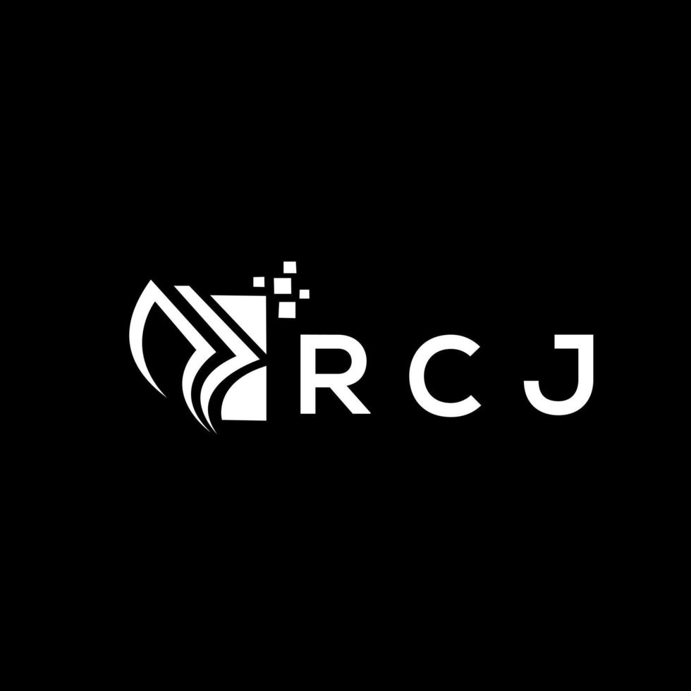 rcj Anerkennung Reparatur Buchhaltung Logo Design auf schwarz Hintergrund. rcj kreativ Initialen Wachstum Graph Brief Logo Konzept. rcj Geschäft Finanzen Logo Design. vektor