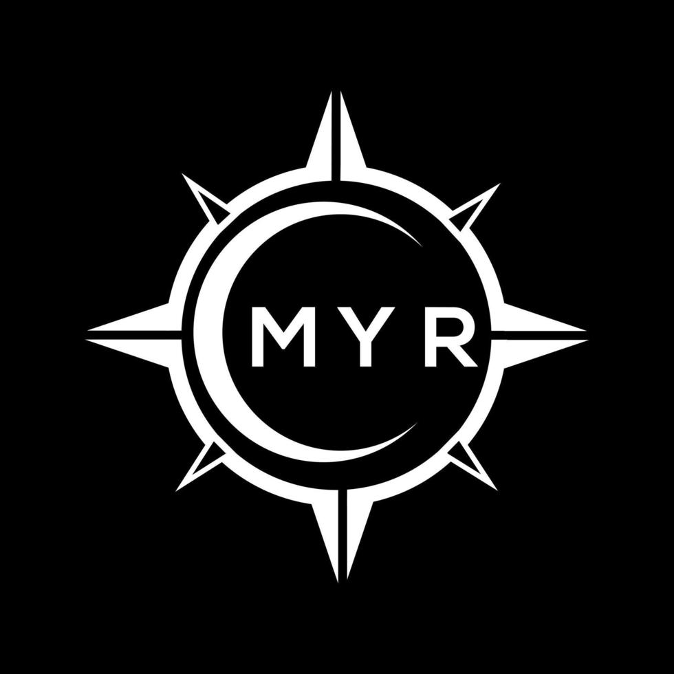 Myr abstrakt Monogramm Schild Logo Design auf schwarz Hintergrund. Myr kreativ Initialen Brief Logo. vektor