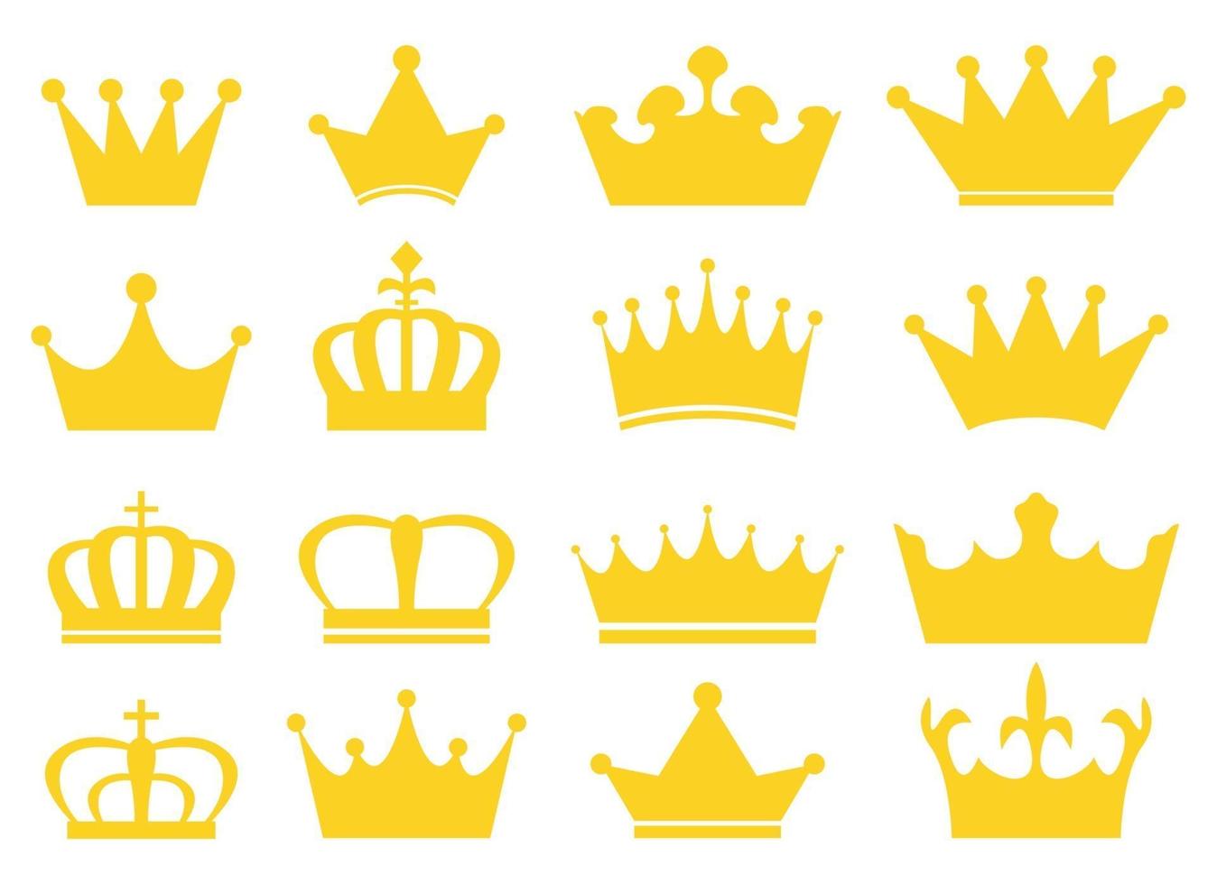 Royal Crown Vektor Design Illustration Set isoliert auf weißem Hintergrund
