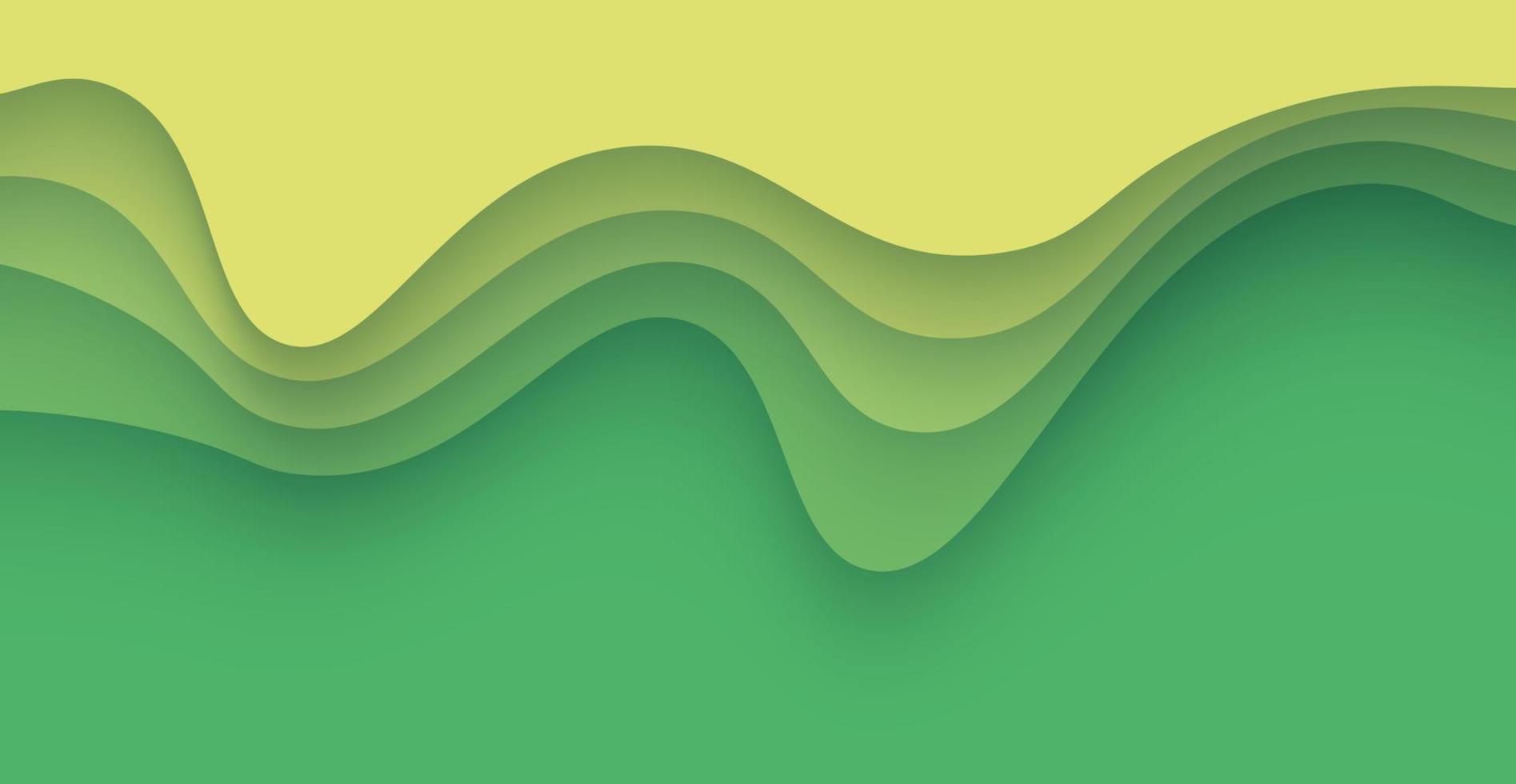 mehrfarbiger abstrakter grüner gewellter Papierschnitt überlagert Schichten Hintergrund. eps10-Vektor vektor