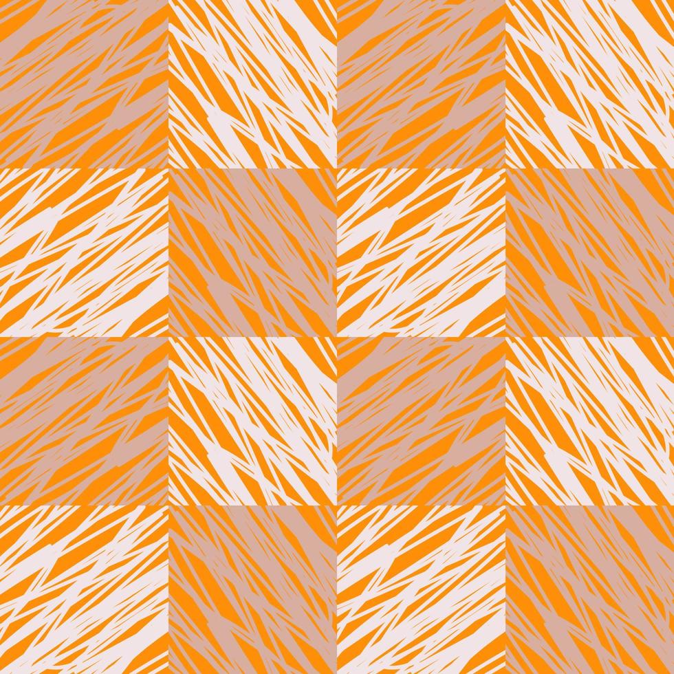 geometrisk vektor grunge orange textur. abstrakt fyrkant sömlös mönster.