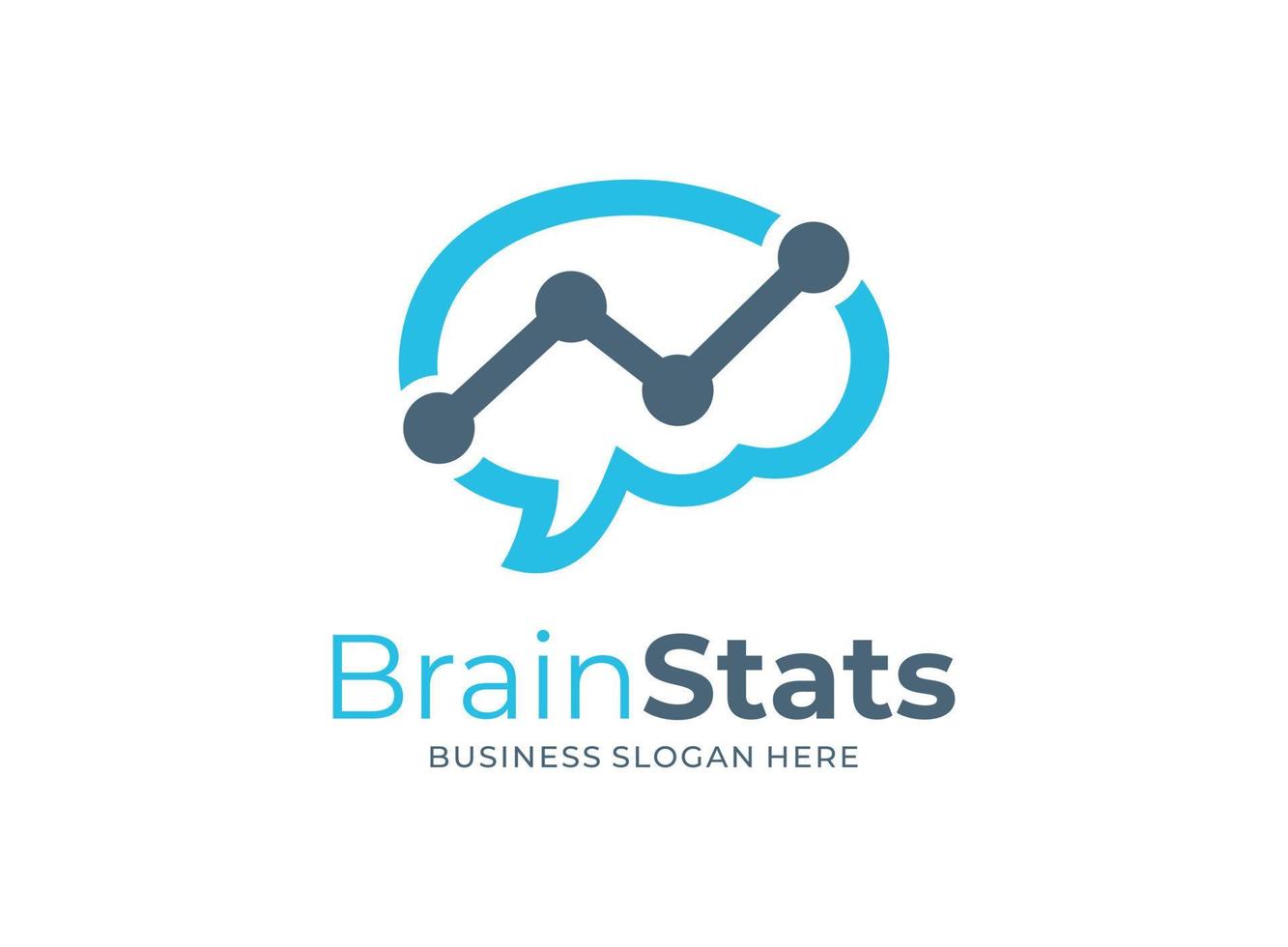 vektor logotyp hjärna statistik Graf neuro sains