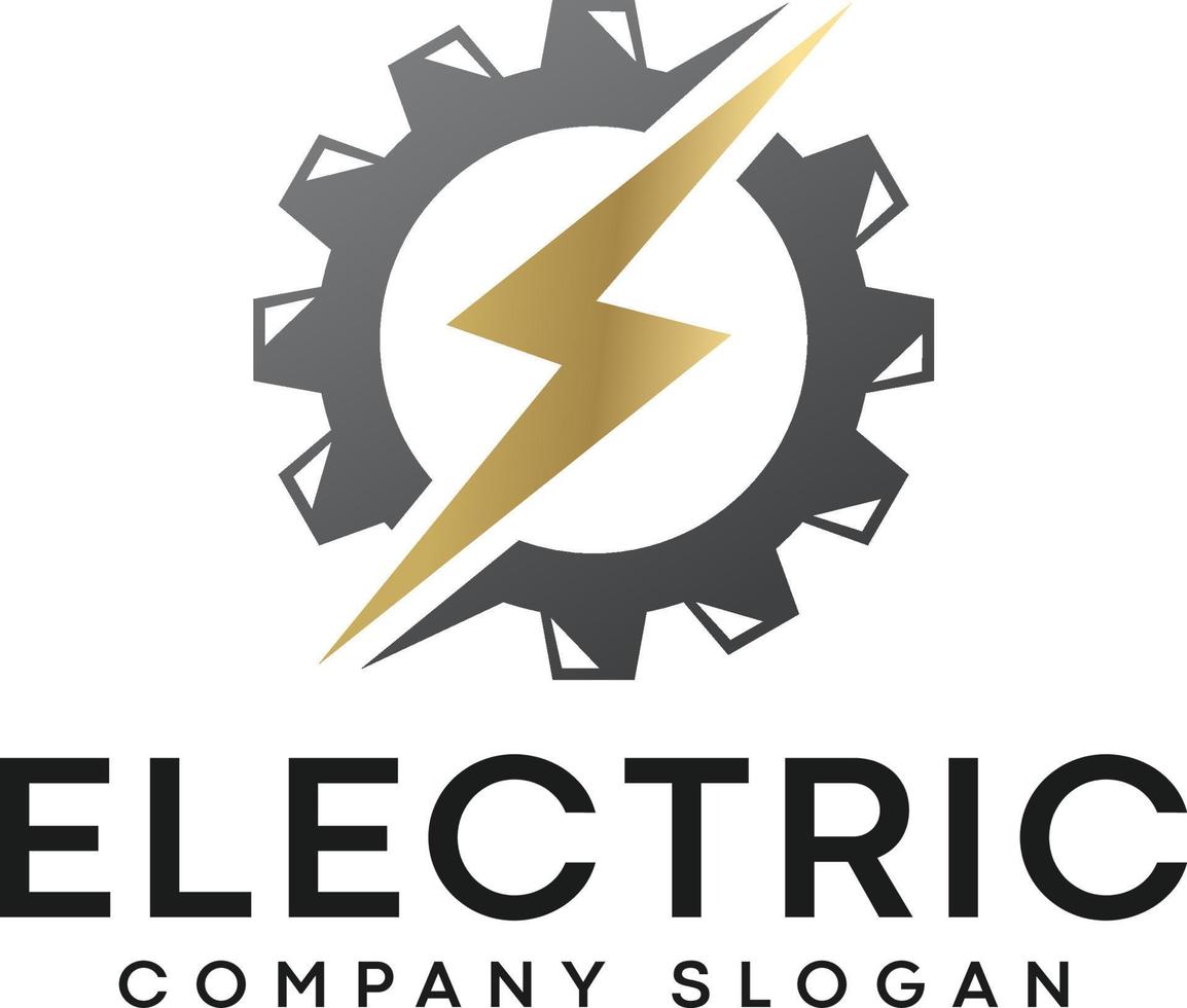 Ausrüstung elektrisch Bolzen Logo vektor