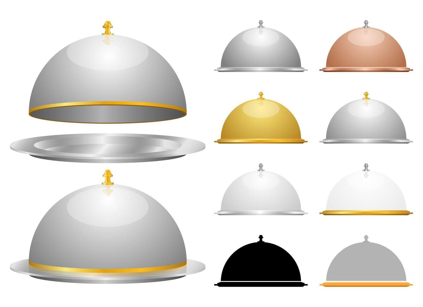 cloche set vektor design illustration set isolerad på vit bakgrund