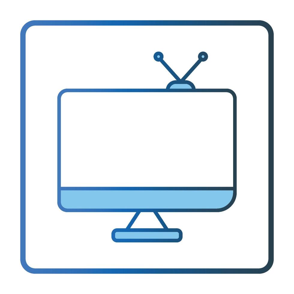 Fernsehen Symbol Illustration. Symbol verbunden zu Multimedia. geradlinig Farbe Symbol Stil, zwei Ton Symbol. einfach Vektor Design editierbar