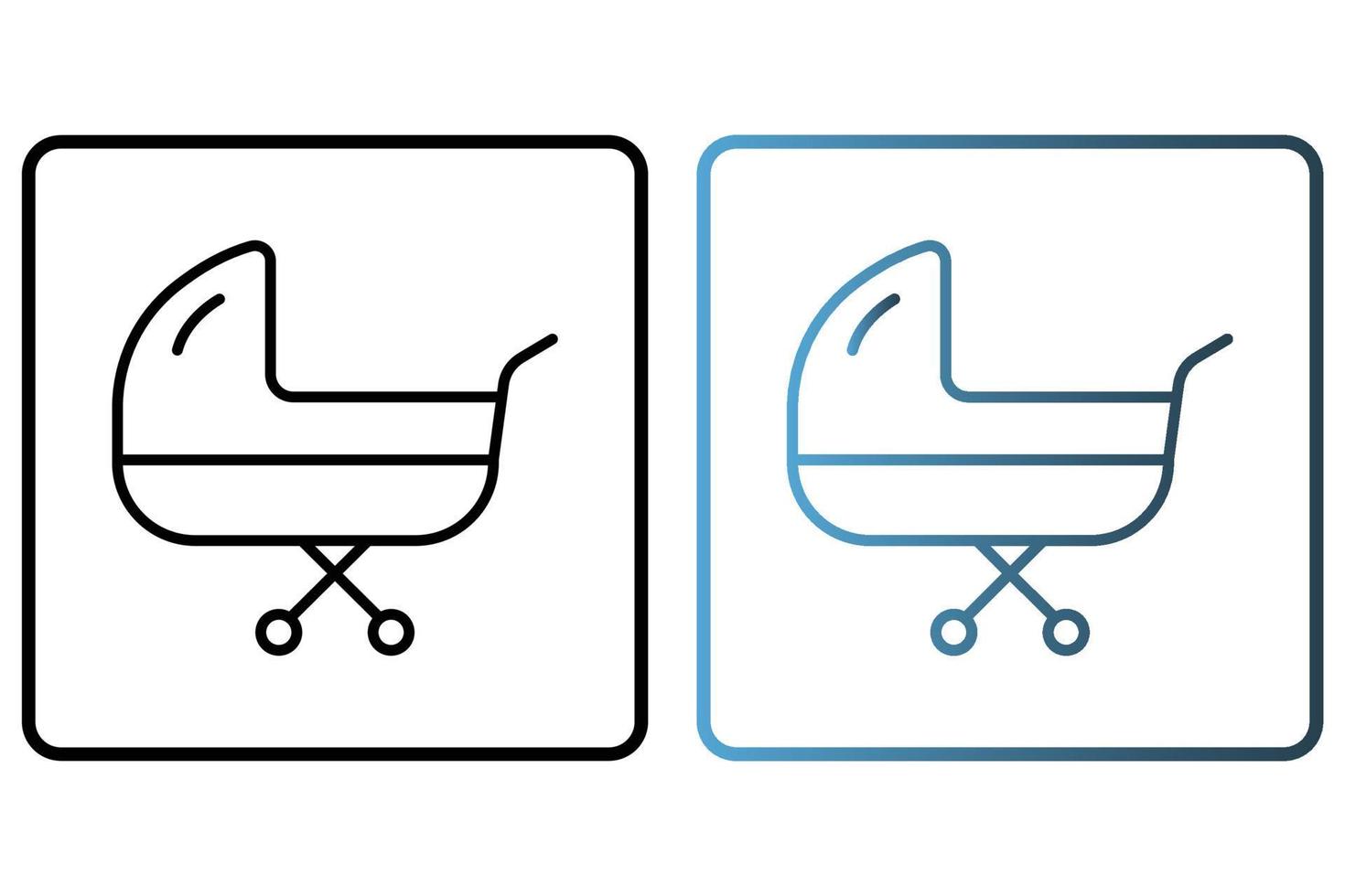 bebis transport ikon illustration. ikon relaterad till bebis vård. översikt ikon stil. enkel vektor design redigerbar
