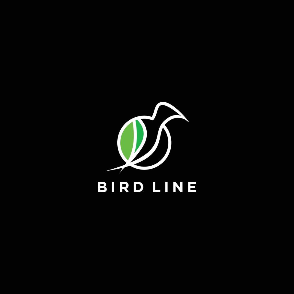 einfach Vogel Grün minimalistisch Stil Logo vektor