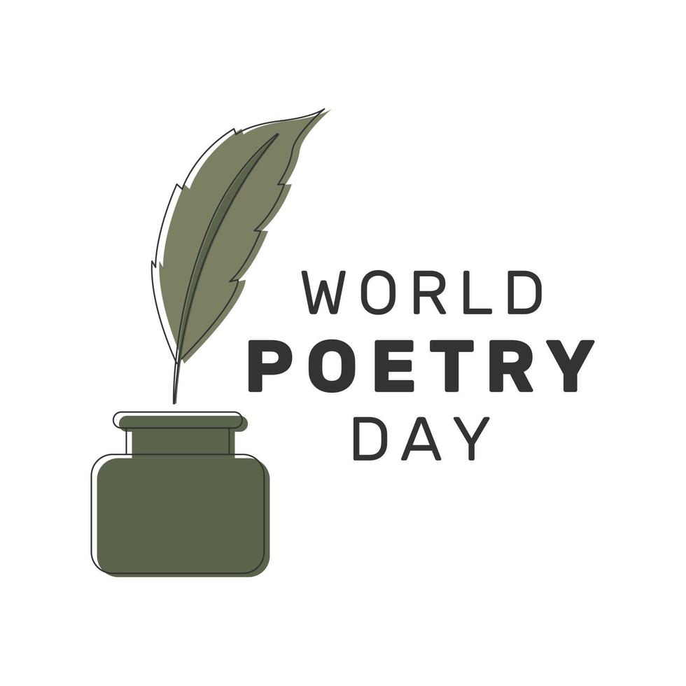 vektor illustration av värld poesi dag firande affisch. värld poesi dag är berömd på 21 Mars
