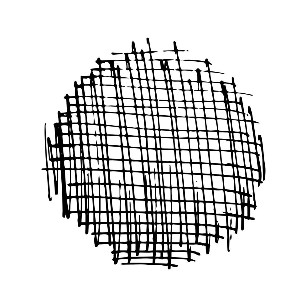 skiss klottra smeta. svart penna teckning i de form av en cirkel på vit bakgrund vektor