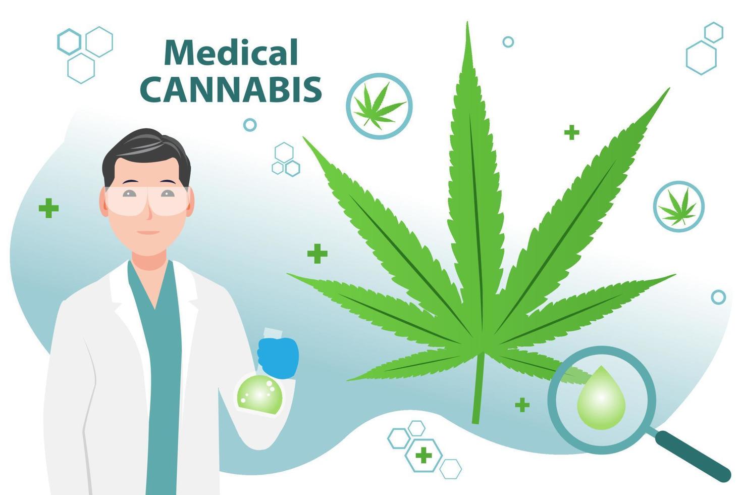 medicinsk cannabis vektor illustration isolerat på vit bakgrund.