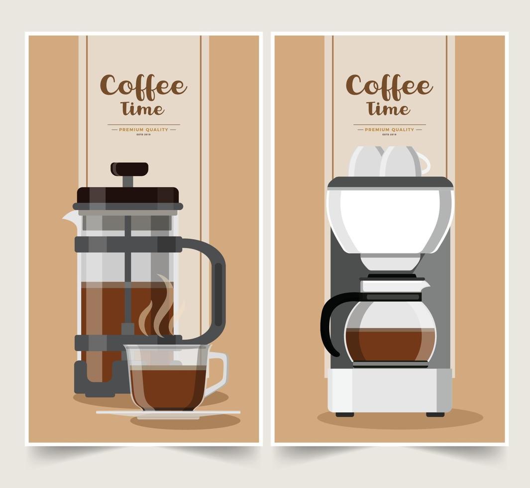 Kaffeemaschine Banner Design-Set vektor