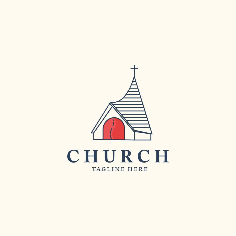 Hand gezeichnet Kirche Christian Symbol Logo Vektor Symbol Symbol Illustration Design kostenlos