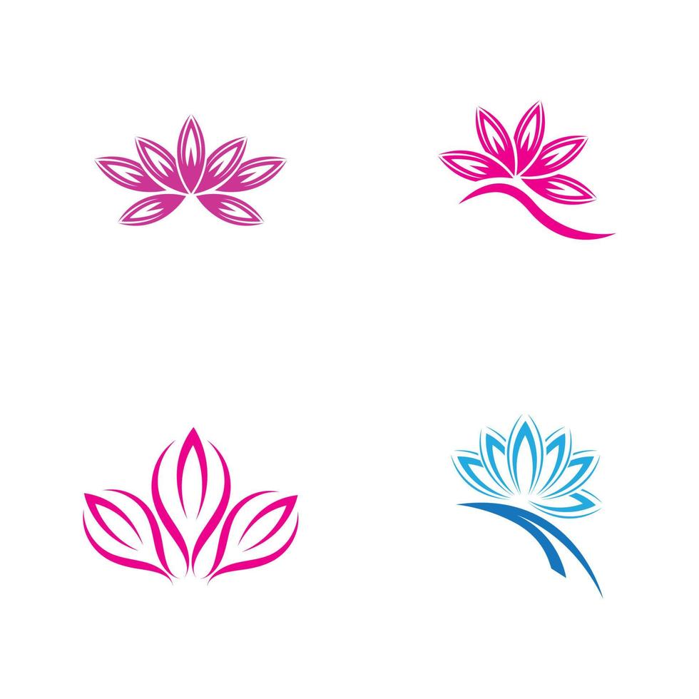 uppsättning av skönhet lotus logotyp och symbol vektor