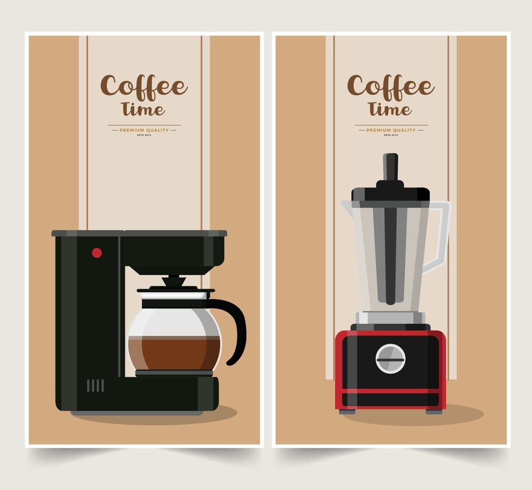 kaffebryggare design set vektor
