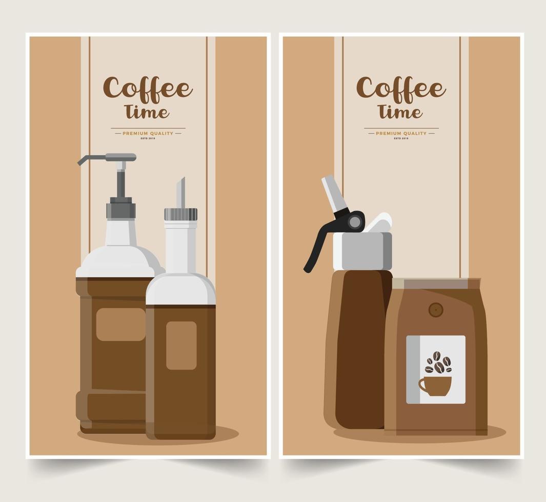 kaffe design banner set vektor