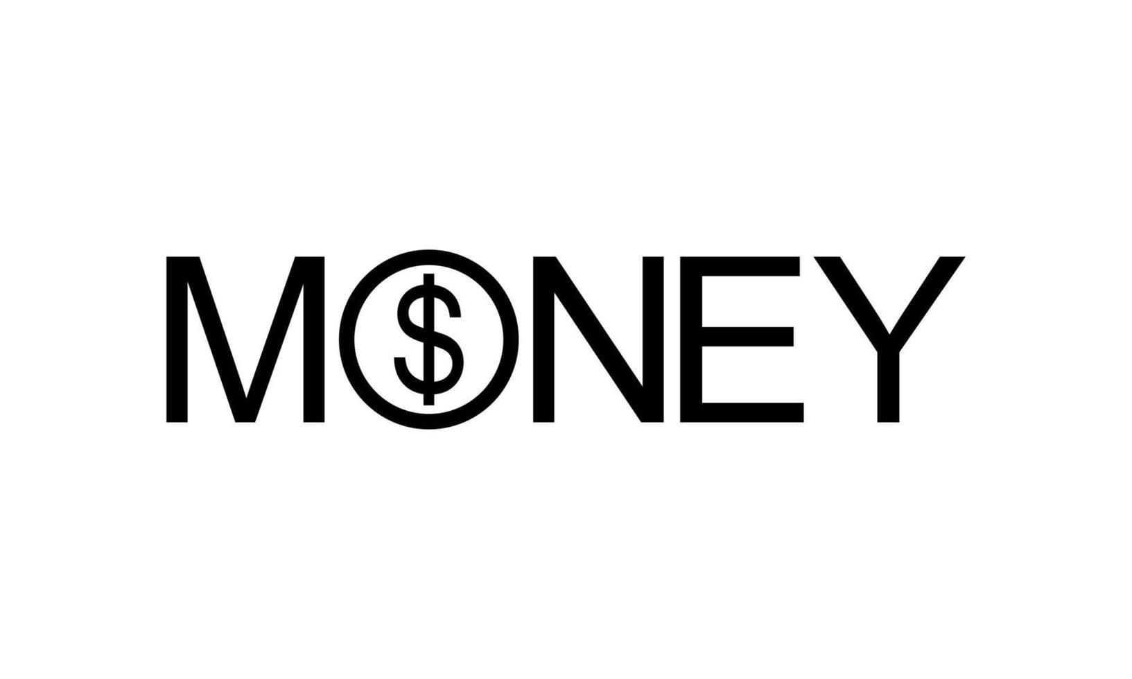 Beschriftung visuell von das Geld zum Logo, Piktogramm, Apps, Webseite oder Grafik Design Element. Vektor Illustration