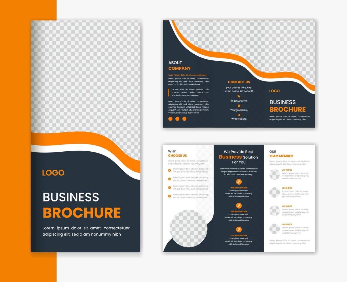 företags- trifold broschyr design, företag trifold portfölj vektor