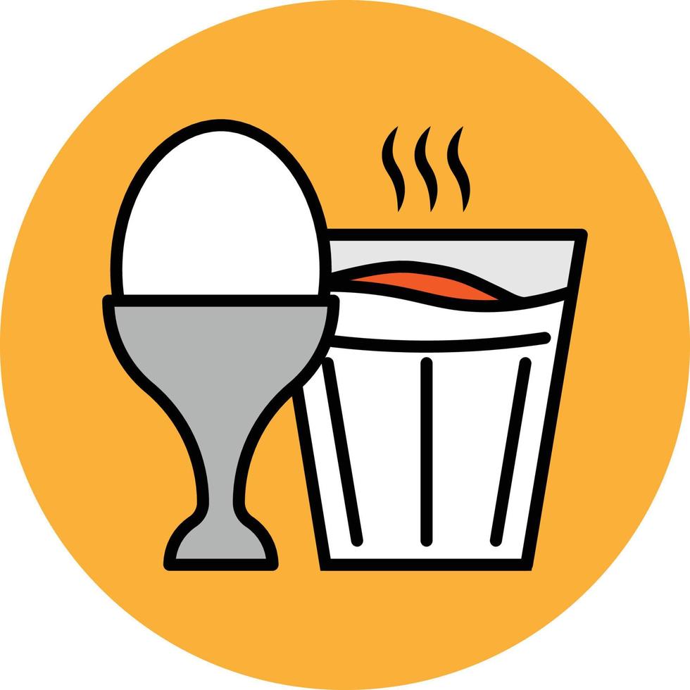kokt ägg fylld översikt ikon vektor