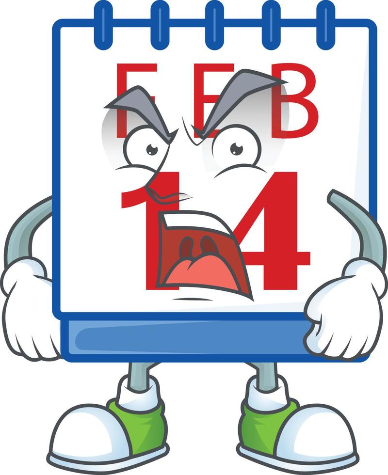 14:e valentine kalender tecknad serie karaktär stil vektor
