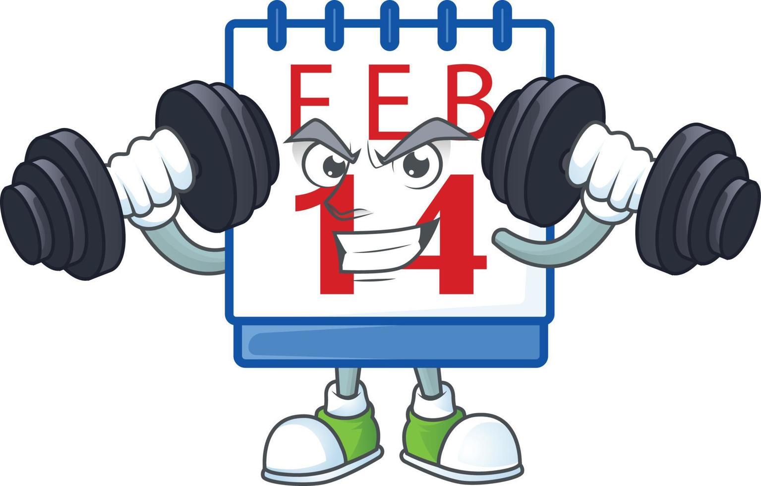 14 .. Valentinstag Kalender Karikatur Charakter Stil vektor