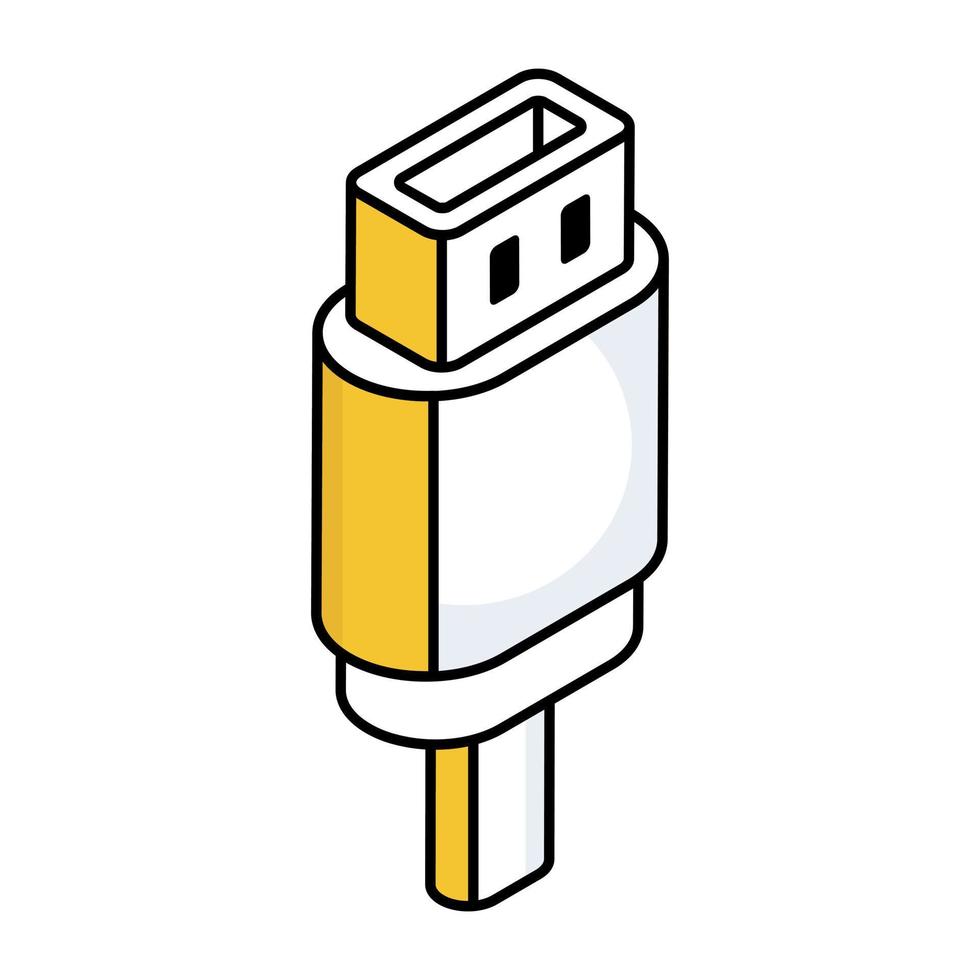 eben Design Symbol von USB Hafen vektor