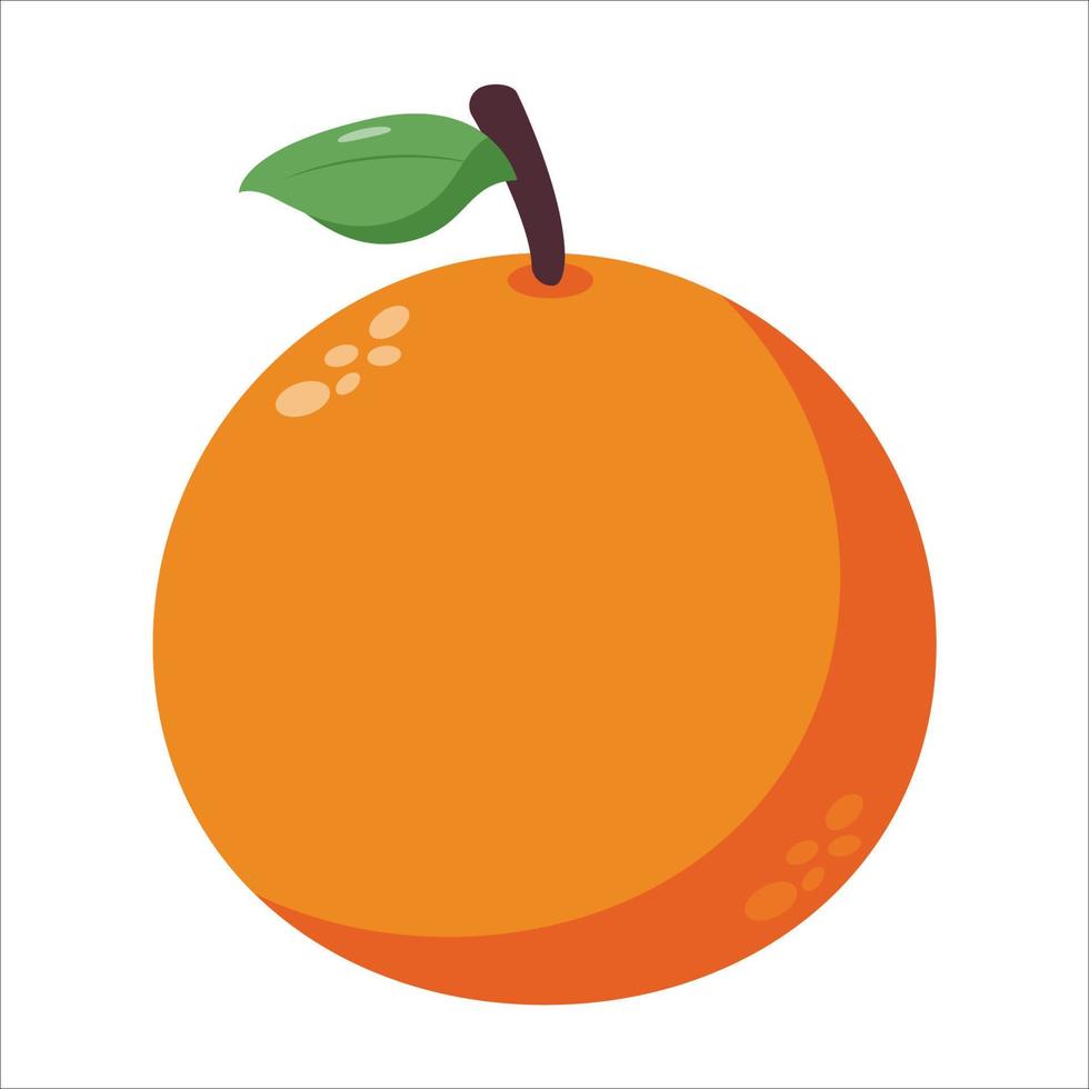 orange frukt platt vektor illustration