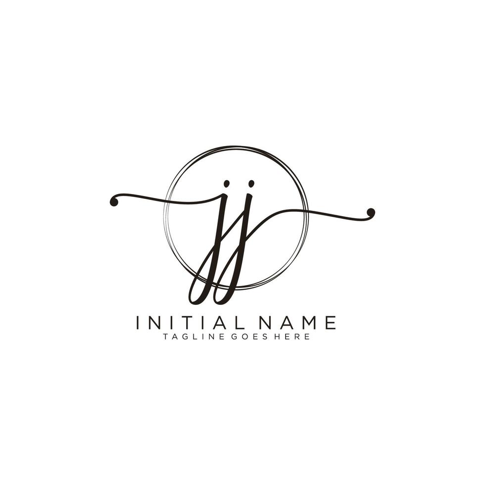 Initiale jj feminin Logo Sammlungen Vorlage. Handschrift Logo von Initiale Unterschrift, Hochzeit, Mode, Schmuck, Boutique, Blumen- und botanisch mit kreativ Vorlage zum irgendein Unternehmen oder Geschäft. vektor