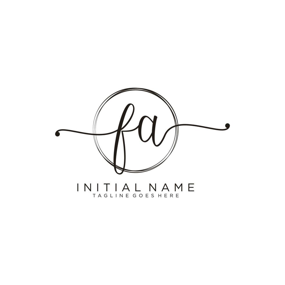 Initiale Fa feminin Logo Sammlungen Vorlage. Handschrift Logo von Initiale Unterschrift, Hochzeit, Mode, Schmuck, Boutique, Blumen- und botanisch mit kreativ Vorlage zum irgendein Unternehmen oder Geschäft. vektor