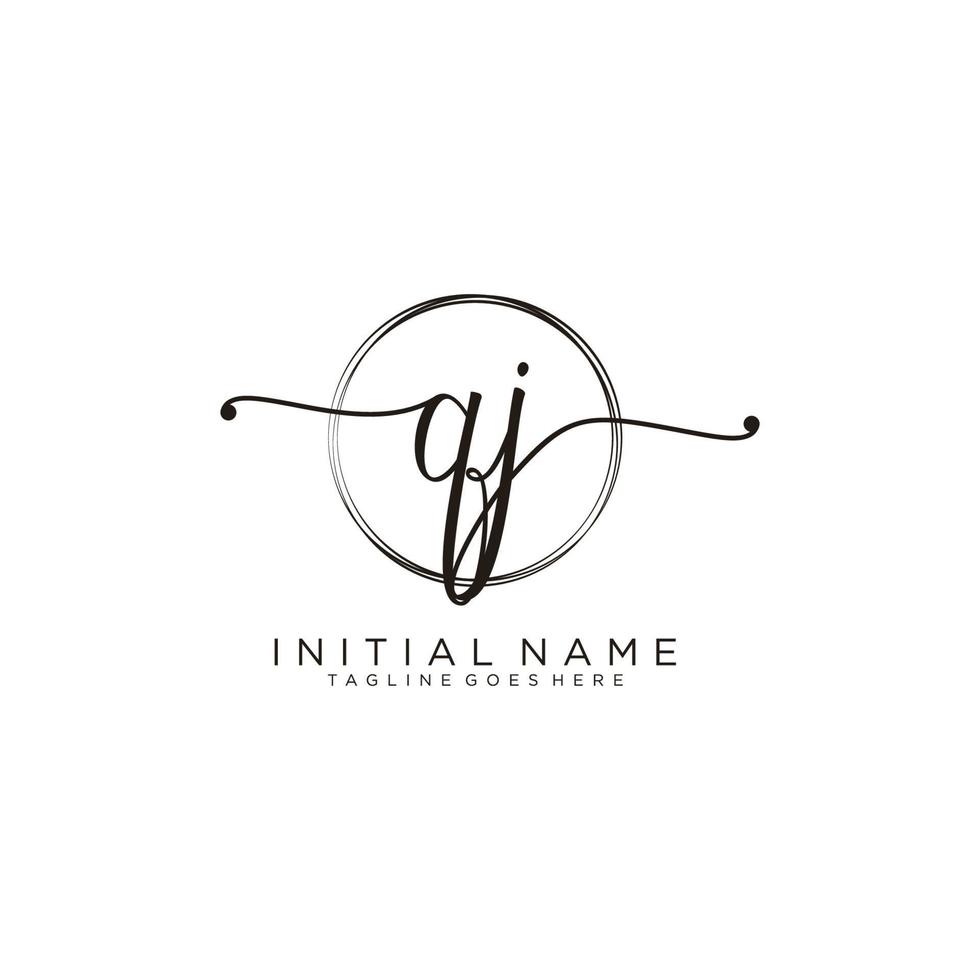 Initiale qj feminin Logo Sammlungen Vorlage. Handschrift Logo von Initiale Unterschrift, Hochzeit, Mode, Schmuck, Boutique, Blumen- und botanisch mit kreativ Vorlage zum irgendein Unternehmen oder Geschäft. vektor