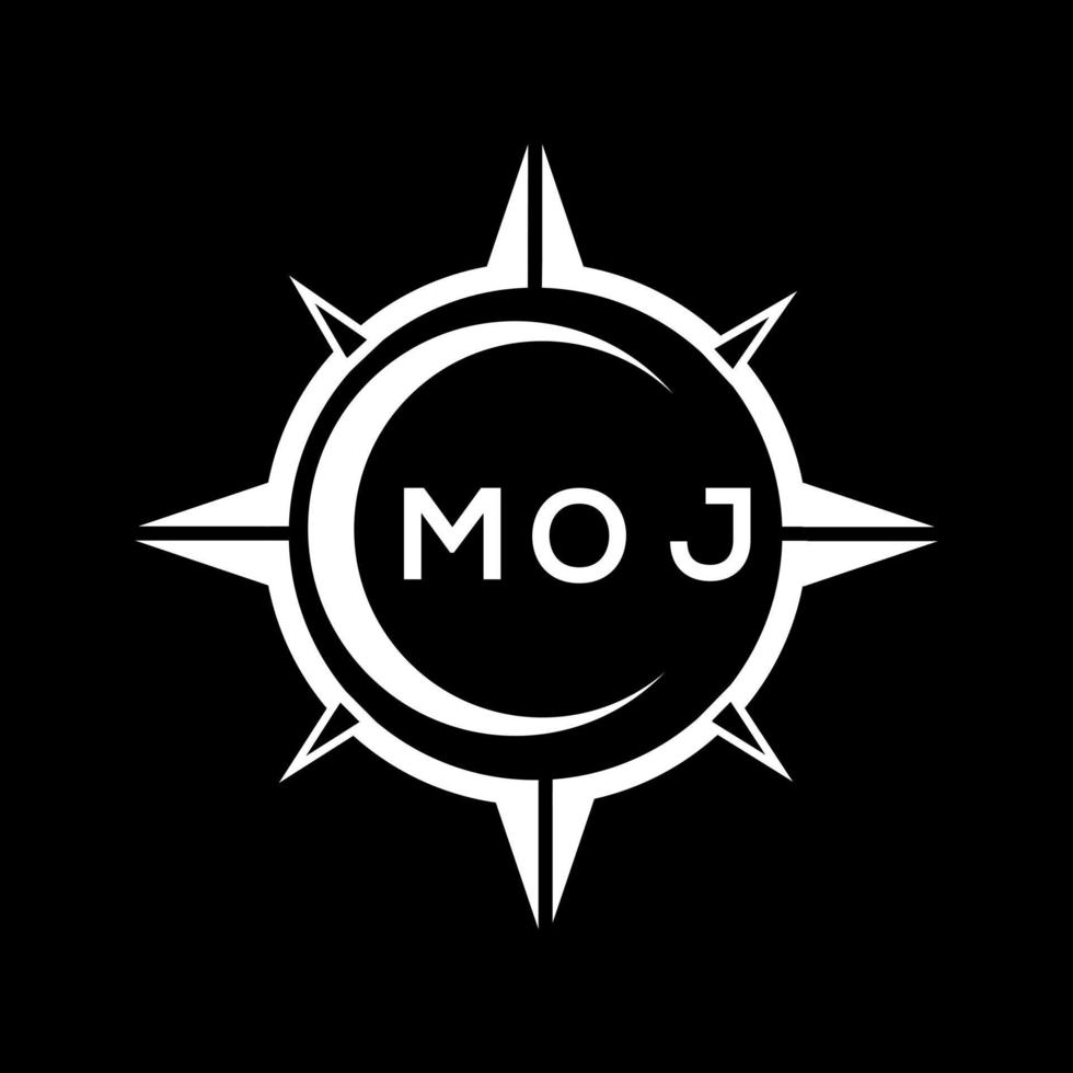 moj abstrakt monogram skydda logotyp design på svart bakgrund. moj kreativ initialer brev logotyp. vektor