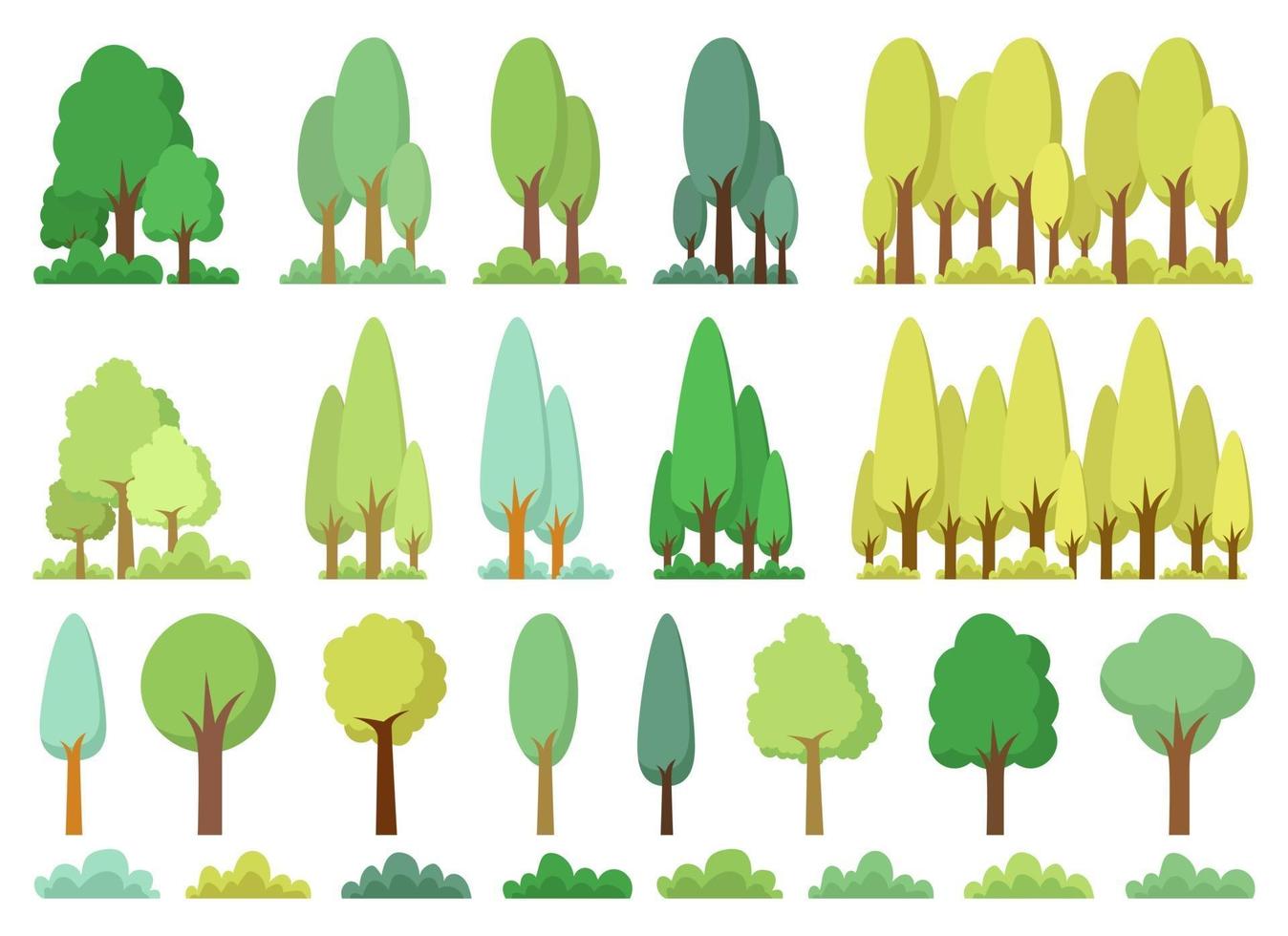 träd uppsättning vektor design illustration uppsättning isolerad på vit bakgrund
