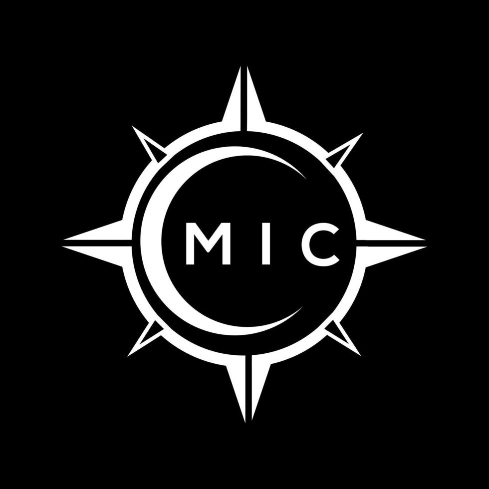 mic abstrakt monogram skydda logotyp design på svart bakgrund. mic kreativ initialer brev logotyp. vektor