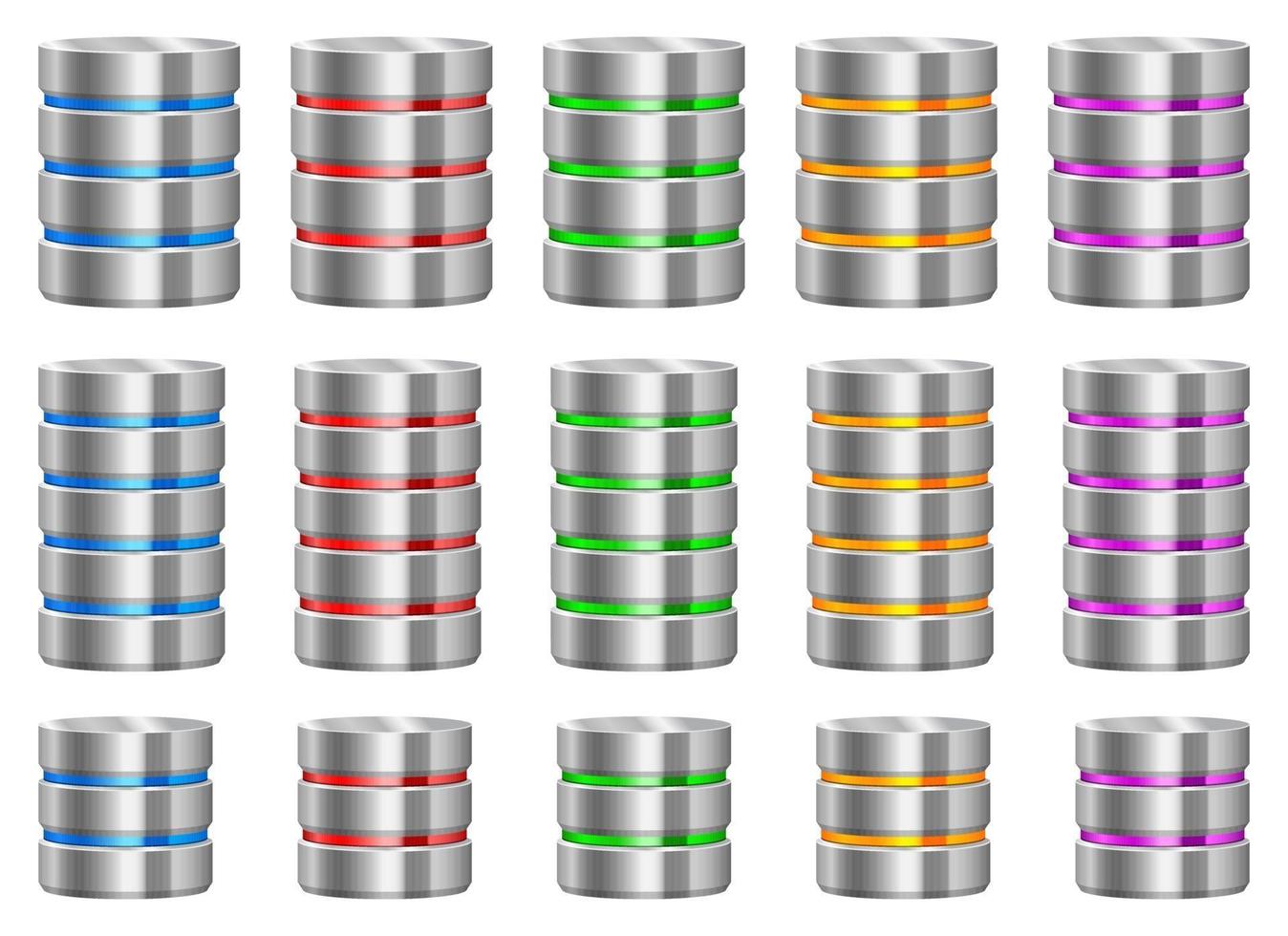 Datenserver Vektor-Design-Illustrationssatz isoliert auf Hintergrund vektor