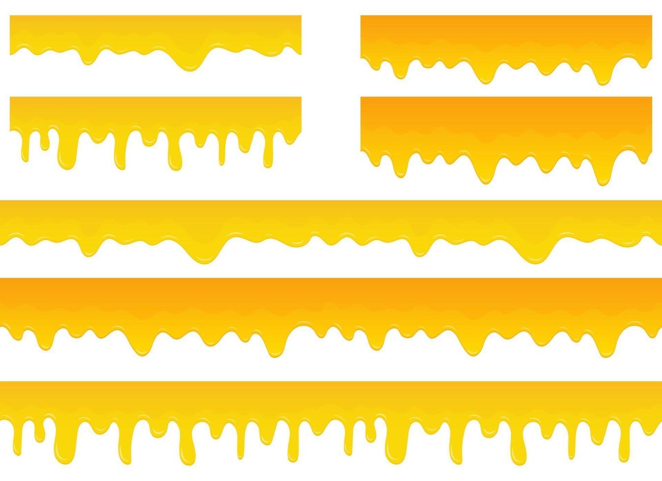 Honig tropft Vektor-Design-Illustrationssatz lokalisiert auf weißem Hintergrund vektor