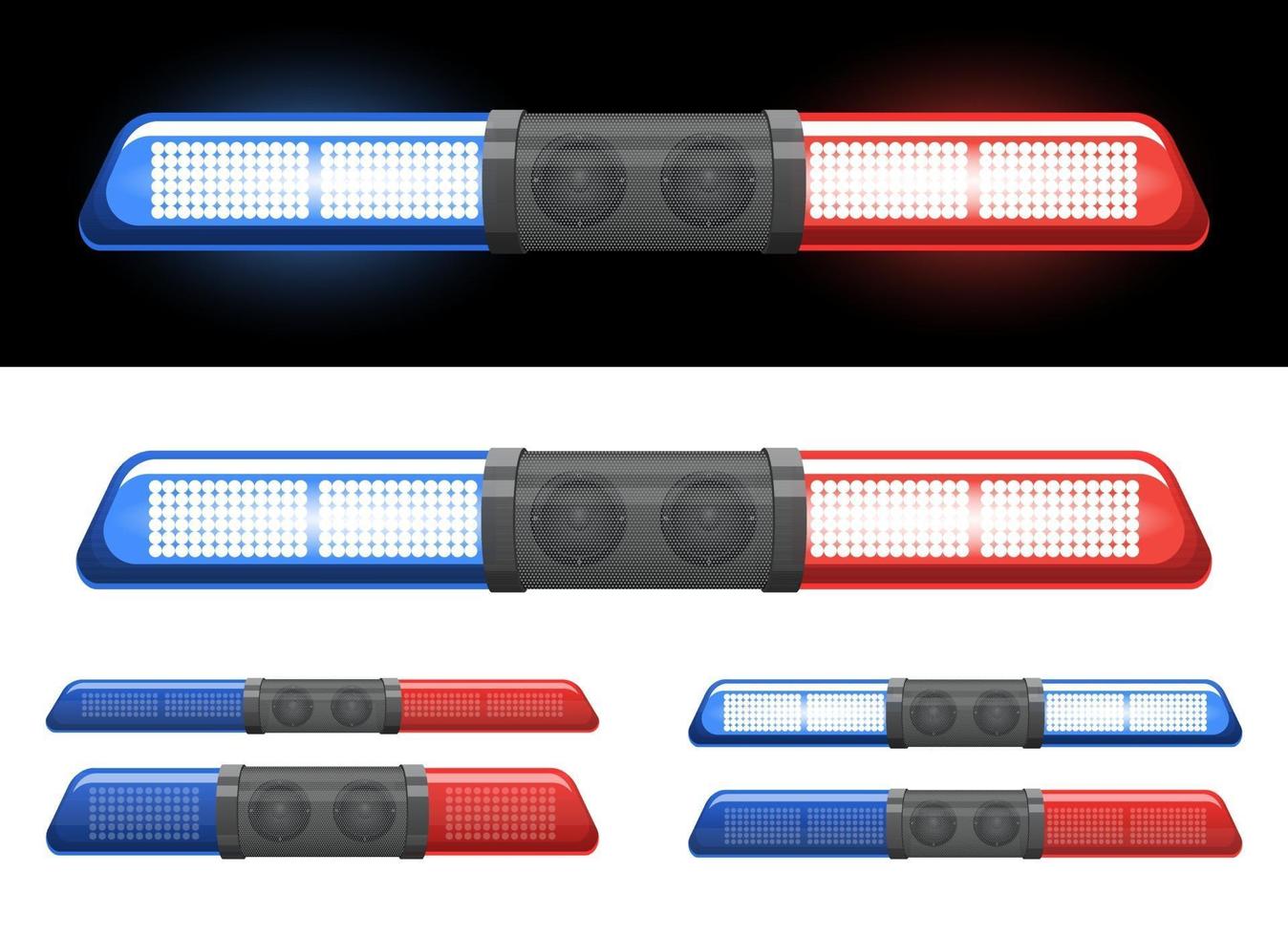 Polizei Leuchtfeuer Vektor Design Illustration Set lokalisiert auf Hintergrund