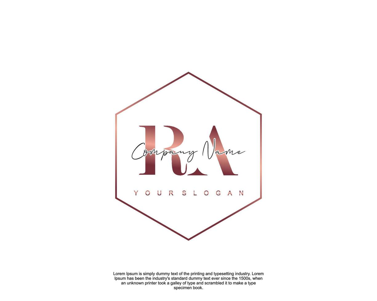 Initiale ra feminin Logo Schönheit Monogramm und elegant Logo Design, Handschrift Logo von Initiale Unterschrift, Hochzeit, Mode, Blumen- und botanisch mit kreativ Vorlage vektor