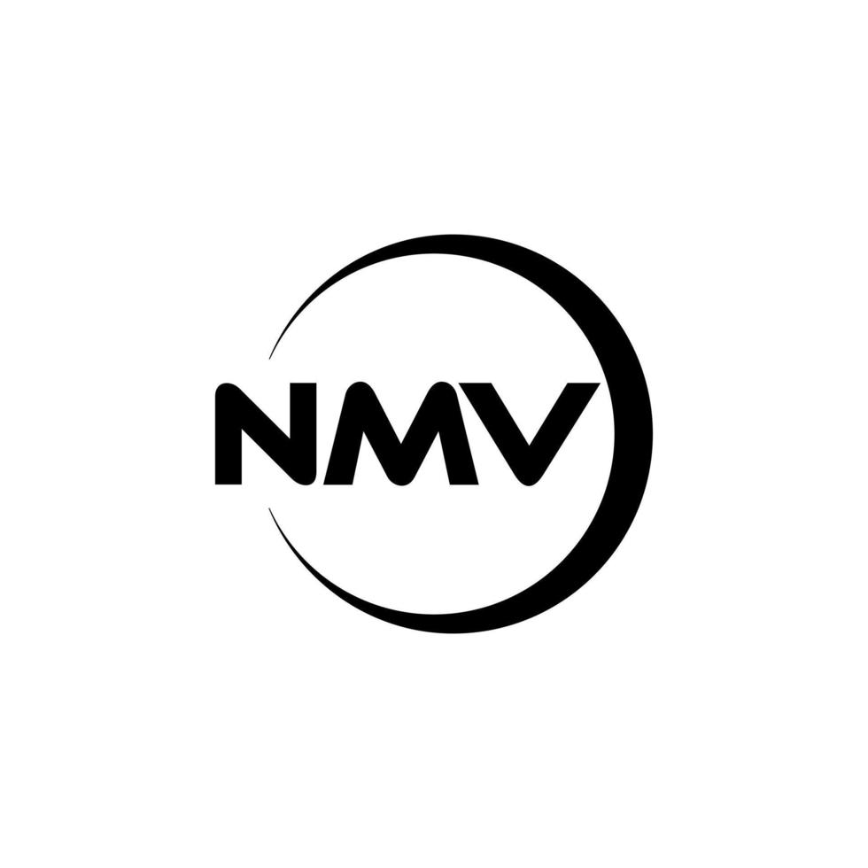 nmv brev logotyp design i illustration. vektor logotyp, kalligrafi mönster för logotyp, affisch, inbjudan, etc.