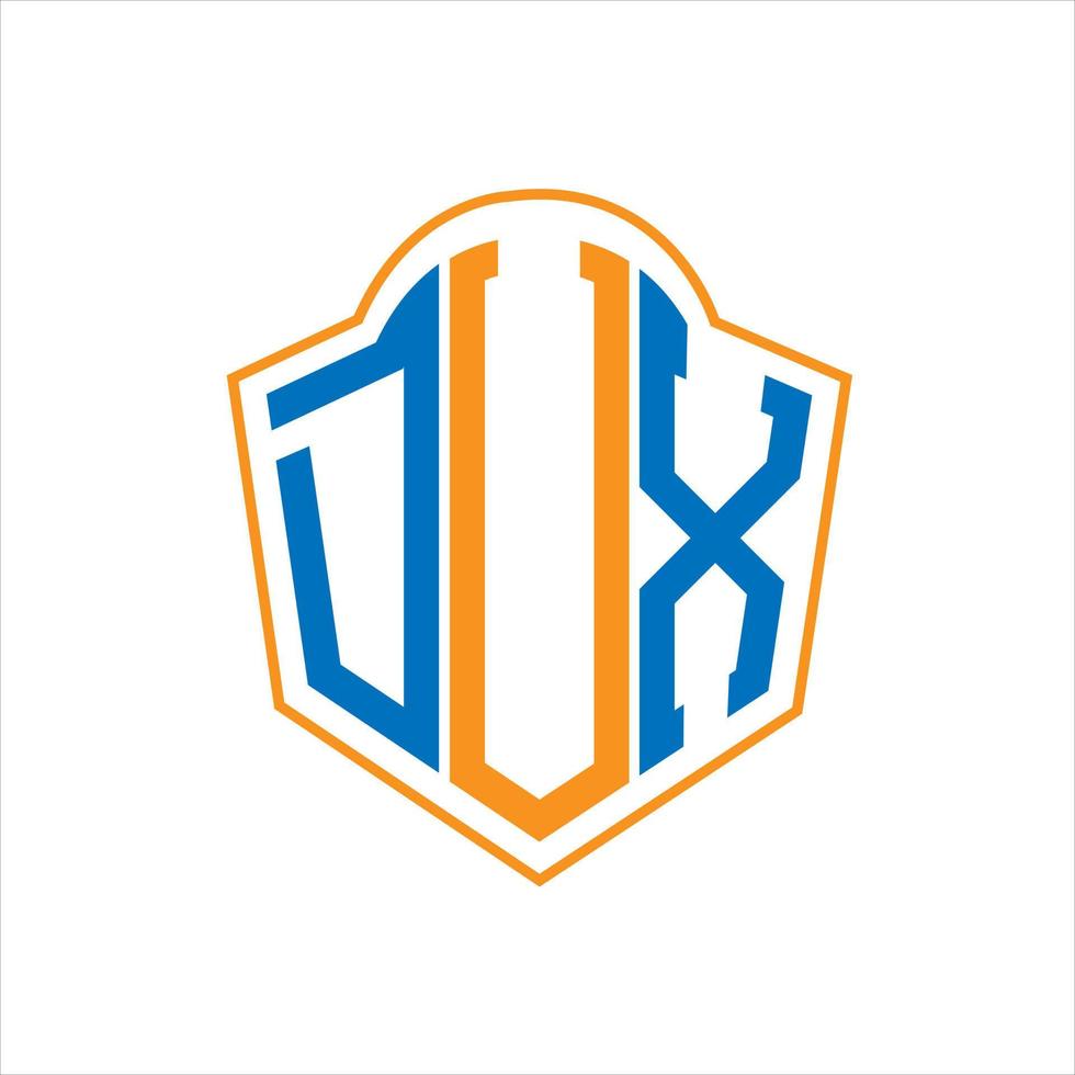 Dux abstrakt Monogramm Schild Logo Design auf Weiß Hintergrund. Dux kreativ Initialen Brief Logo. vektor