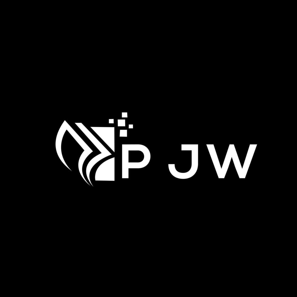 pjw Anerkennung Reparatur Buchhaltung Logo Design auf schwarz Hintergrund. pjw kreativ Initialen Wachstum Graph Brief Logo Konzept. pjw Geschäft Finanzen Logo Design. vektor