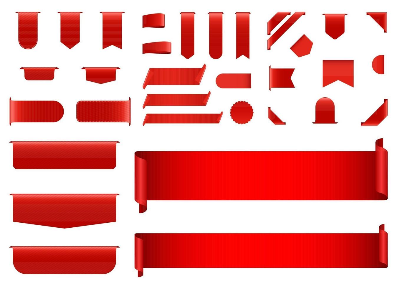röd banner vektor design illustration uppsättning isolerad på vit bakgrund