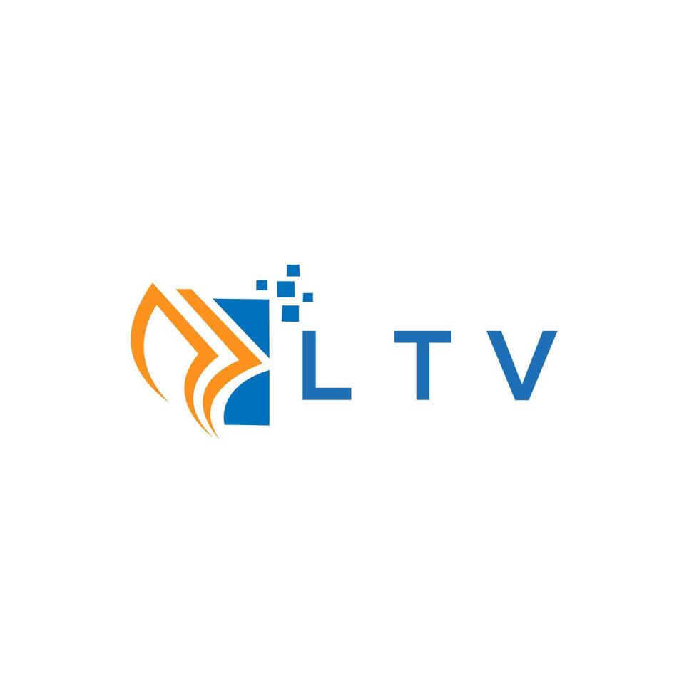 ltv Anerkennung Reparatur Buchhaltung Logo Design auf Weiß Hintergrund. ltv kreativ Initialen Wachstum Graph Brief Logo Konzept. ltv Geschäft Finanzen Logo Design. vektor